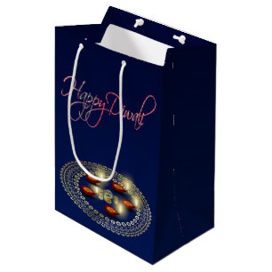 Mediana Feliz Diwali Ganesha Rangoli - Bolsa de regalo med