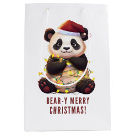 Mediana ¡Feliz Navidad Oso! Bolsa de regalo de Panda Jugue