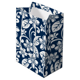 Mediana ISLAND PLUMERIA (NAVY BLUE) Bolsa de regalo