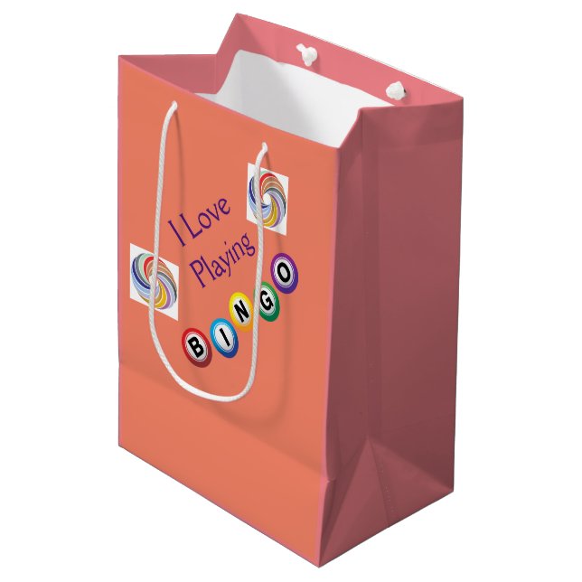 Mediana Me encanta el bingo y la bolsa de regalo de Swirls (Angulo Anverso)