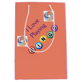 Mediana Me encanta el bingo y la bolsa de regalo de Swirls