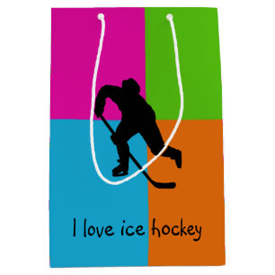 Mediana Me encanta el hockey sobre hielo - bolsa de regalo
