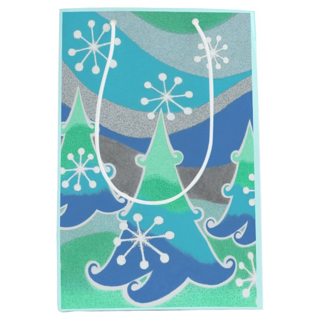 Mediana Medio de bolsa de regalo para árboles de invierno (Anverso)