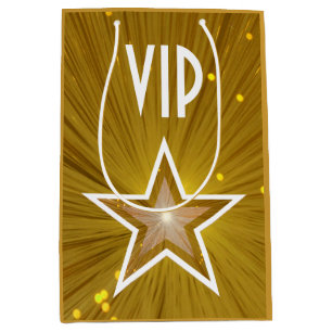Mediana Medio de bolsa de regalo VIP de impresión Gold Sta