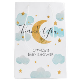 Mediana Moon & Stars Baby Shower Bolsa de regalo Medium 