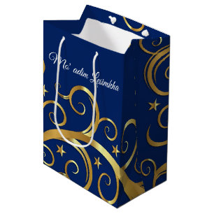 Mediana Navidades Bolsa de Regalo Majestic Swirls Mo' adim