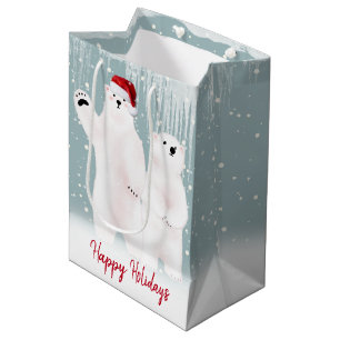 Mediana Navidades Osos Polares En Bolsa De Regalo Media De