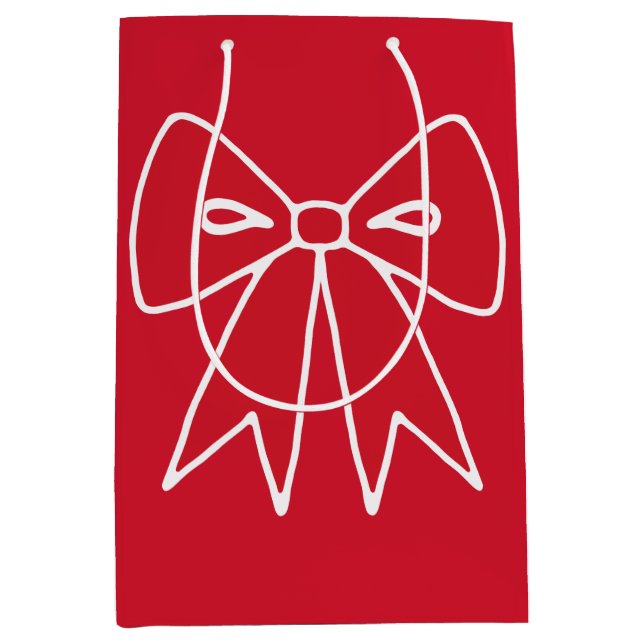 Mediana Navidades rojos doblan bolsa de regalo (Anverso)