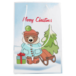 Mediana Navidades Teddy Bear Pareja con Bolsa de Regalo
