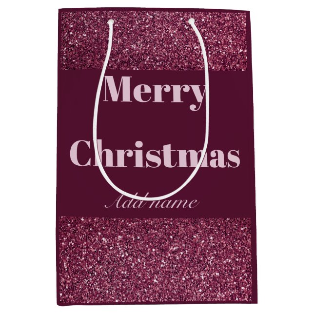 Mediana Nombre personalizado alegre bolsa de regalo de Nav (Anverso)