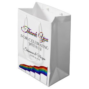 Mediana Orgullo Gay Boda Arcoiris Gracias Bolsa De Regalo