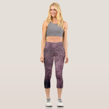 MEDIANA Pantalones Capri de cintura alta de flores