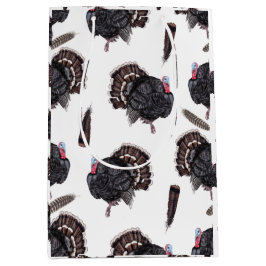 Mediana Pañuelos y pavos - Bolsa de regalo blanca