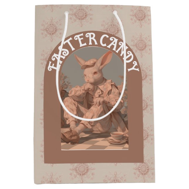 Mediana Pascua victoriana, conejo, bolsa de regalo (Anverso)