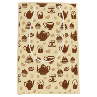 Mediana Patrón de café Bolsa de regalo