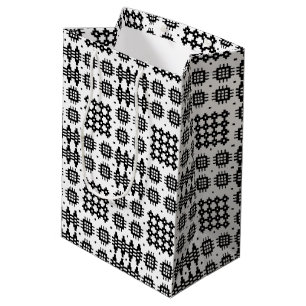 Mediana Patrón de tapiz galés Bolsa de regalo de color bla