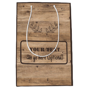 Mediana Plancha Rusa De Madera Con Bolsa De Regalo De Text