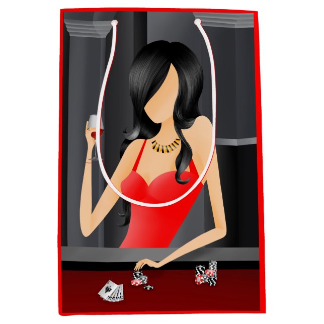 Mediana Reina del juego - Bolsa de regalo brillante de Las (Anverso)