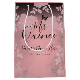Mediana Rosas de moda Quinceanera Bolsa de regalo rosa med