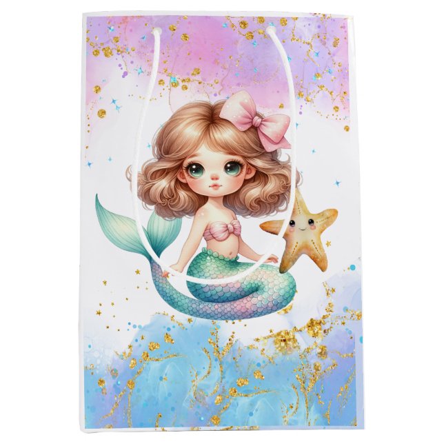 Mediana Splish Splash Sirmaid Fiesta Bolsa de regalo (Anverso)