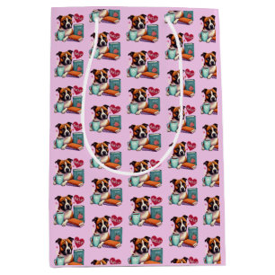 Mediana Staffy Books Bolsa de regalo de café en peony