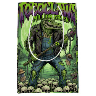 Mediana TOCOCLAWS Millón Verde Bolsa de Regalo de Cocodril