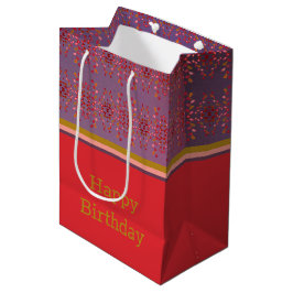 Mediana Una bolsa de regalo de papel estampado con Feliz C