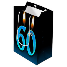 Mediana Velas para Cumpleaños 60 Mediano Bolsa de Regalo