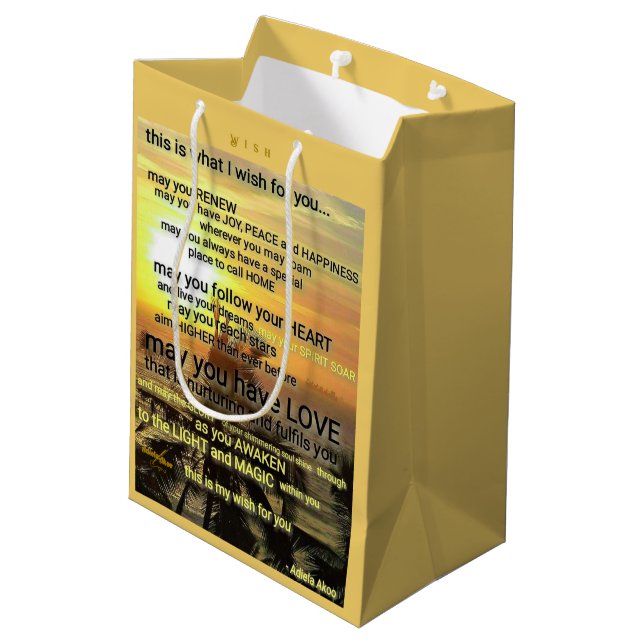 Mediana WISH - Bolsa de regalo media del poeta Adiela Akoo (Angulo reverso)