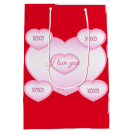 Mediana XOXO Feliz Bolsa de Regalo de San Valentín