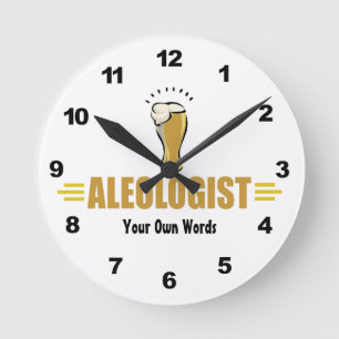Mediano ALEÓLOGO Reloj redondo personalizado Funny Beer