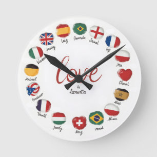 Mediano Amor en el reloj de pared, 8" Acrílico redondo