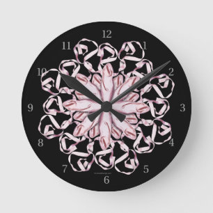 Mediano Ballet Patrón (rosa) Reloj redondo