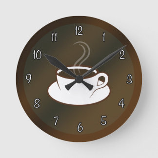 Mediano Café Café Cafe Cafetería Media Reloj redondo