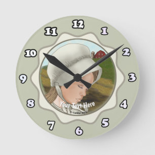 Mediano Chica Amish con reloj redondo de gorro