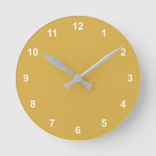 Mediano Color de tendencia Reloj redondo amarillo dorado c