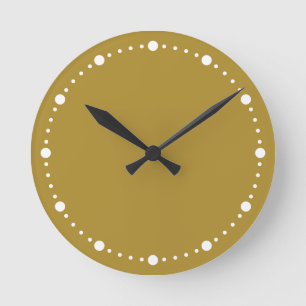 Mediano Color de tendencia - Reloj redondo de puntos blanc