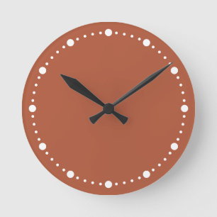 Mediano Color de tendencia - Reloj redondo de puntos blanc