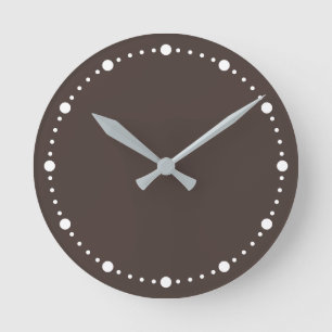 Mediano Color de tendencia - Reloj redondo de puntos blanc
