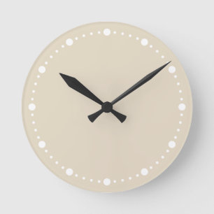 Mediano Color de tendencia - Reloj redondo de puntos blanc