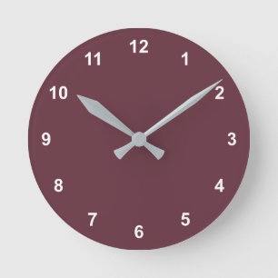 Mediano Color de tendencia - Reloj redondo de vino rojo co
