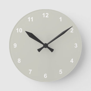 Mediano Color de tendencia - Reloj redondo gris plateado c