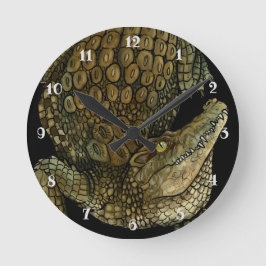 Mediano ¡Crikey cocodrilo! Reloj redondo
