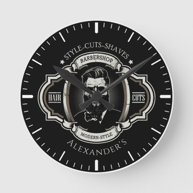 Mediano Elegante Skull Personaliza el reloj redondo (Anverso)