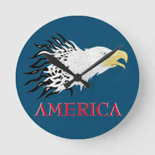 Mediano Gritando Eagle America - Reloj redondo