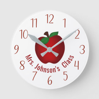 Mediano Maestros Apple y reloj redondo personalizado