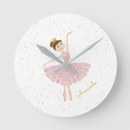 Mediano nombre bailerina personalizar reloj redondo