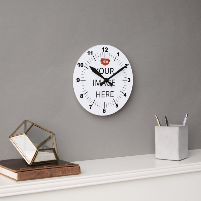 Mediano ¡NUEVO! Reloj de pared, 8" Acrílico redondo (Oficina)
