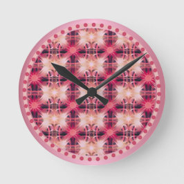 Mediano Patrones rosados de reloj redondo claro