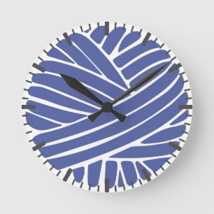 Mediano Periwinkle Mínimo Moderno Yarn Ball Reloj redondo